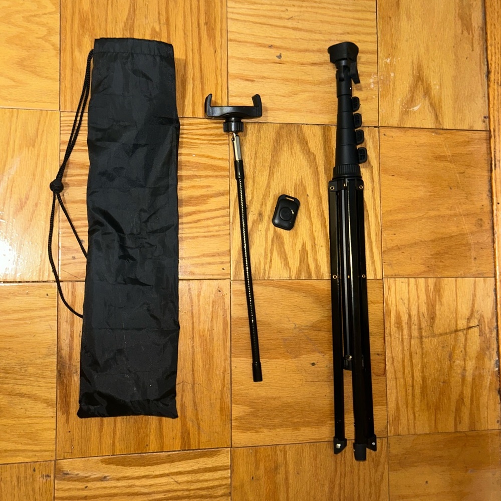 Black Camera Tripod with Carrying Case